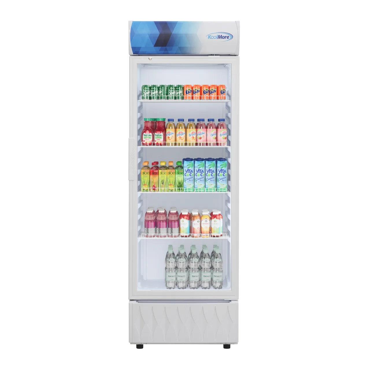 Koolmore KM-MDR-1GD-12CWH 24" Merchandiser Refrigerator, 12 cu ft, White Steel, Glass Door, LED