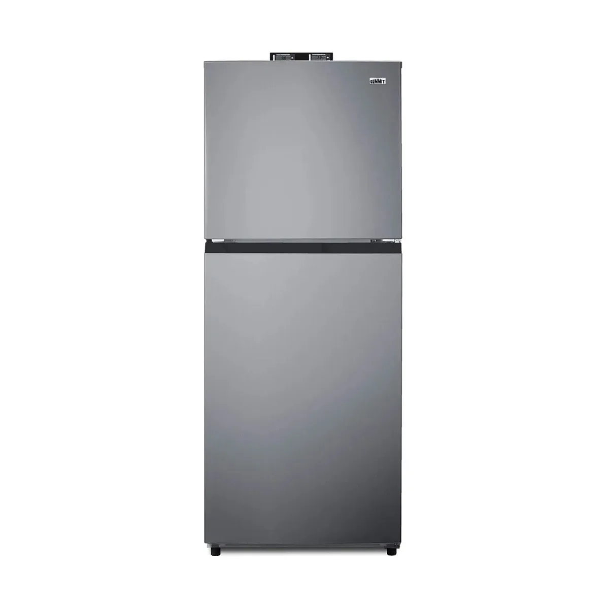Summit BKRF1089PL 23" Break Room Refrigerator-Freezer, Black Interior-Stainless Steel Exterior, 10.1 cu. ft.