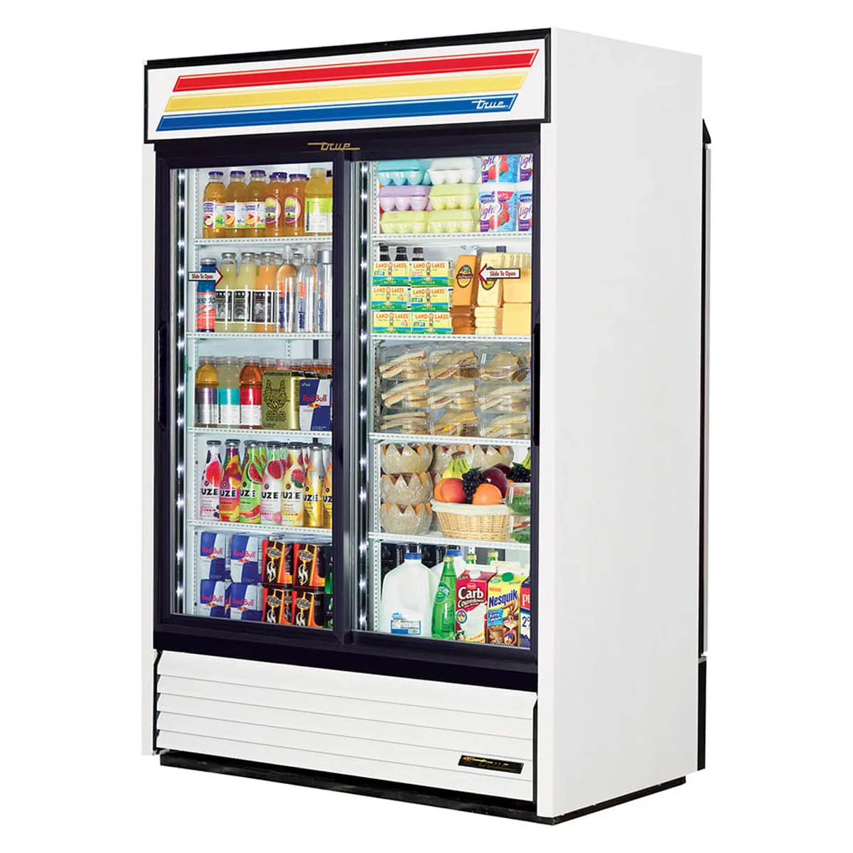 True GDM-47RL-HC-LD 54" 2-Section Rear-Load Glass Sliding Door Refrigerated Merchandiser