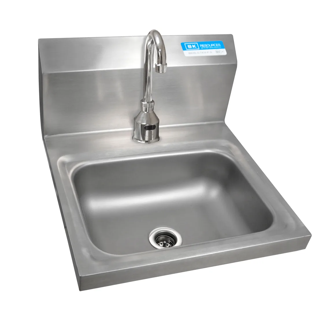 BK Resources BKHS-D-1410-1-P-G 14" Wall Mounted Hand Sink with e-Faucet & Crumb Cup