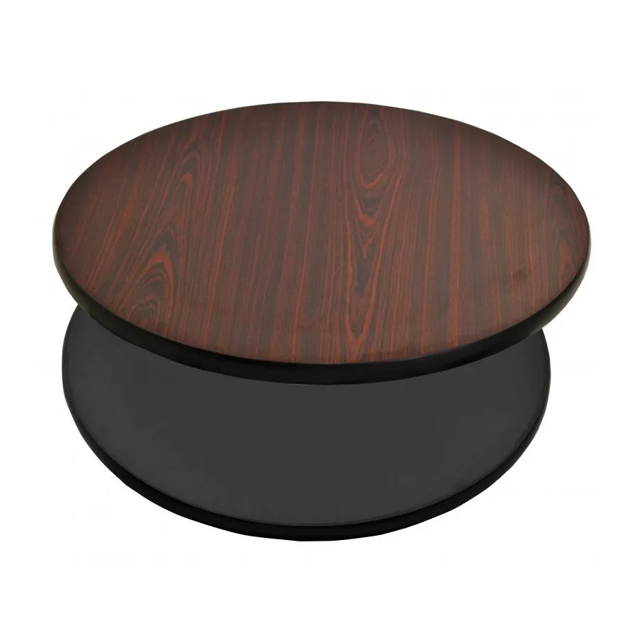 Omcan USA 43178 - 36" Round Reversible Table Top, 1" Thick Mahogany/Black Laminate