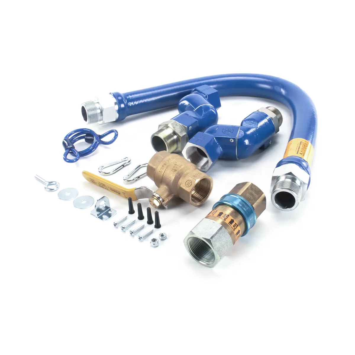 Dormont 16125KIT2S36 Deluxe SnapFast 36" Gas Connector Kit, Two Swivels, Restraining Cable, 1 1/4" Diameter
