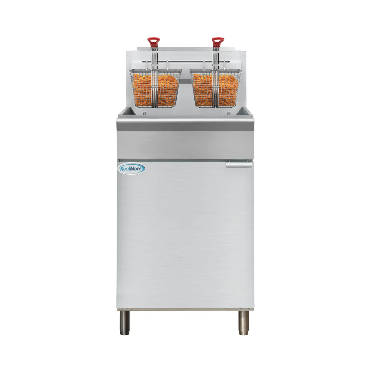 Koolmore KM-FDF75-NG 30" Full Pot Floor Model Natural Gas Fryer w/ 75 lbs, 150.000 BTU