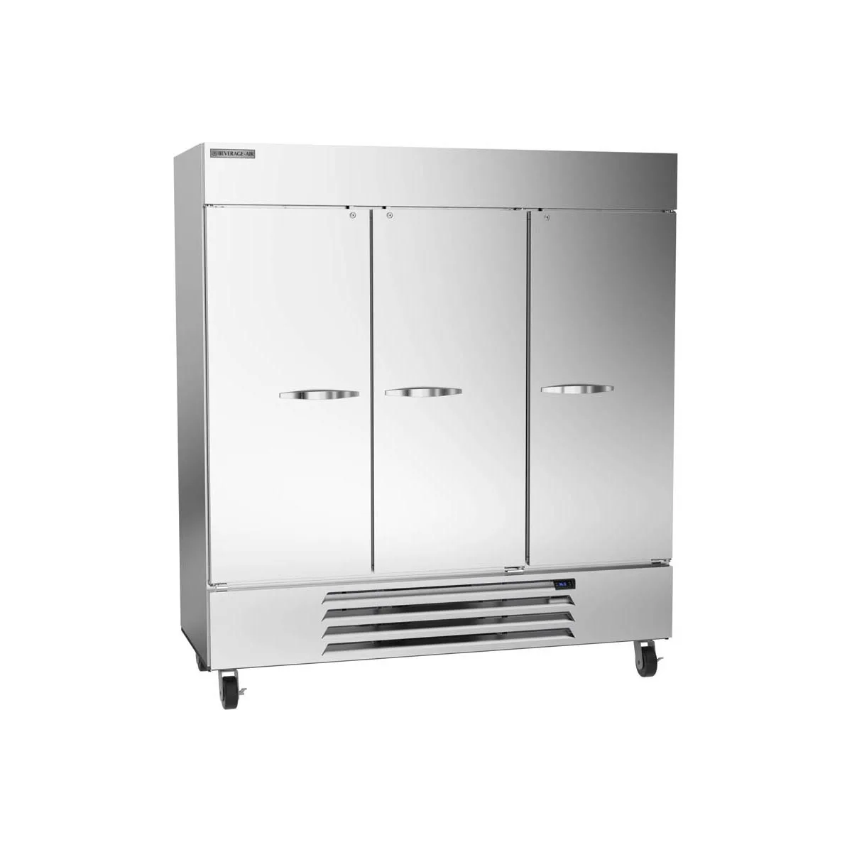 Beverage Air HBR72HC-1 75" 3-Section Reach-In Refrigerator w/ 3 Solid Full Doors, Bottom Mount, 1/2 hp, 69 cu. ft.