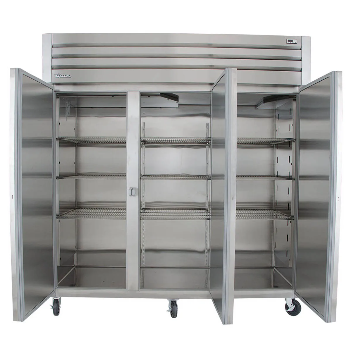 True STR3R-3S 77" 3-Section Reach-In Refrigerator w/ 3 Solid Doors, Top Mount, Stainless Steel
