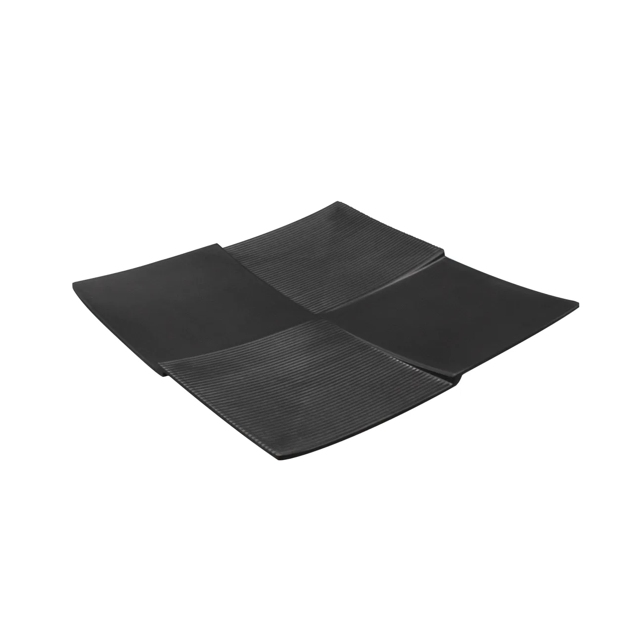 CAC China XFP4-9-MK Plate – 9" × 9" × 1" Square Matte Black, Textured, Rolled Edge – 1 Dozen