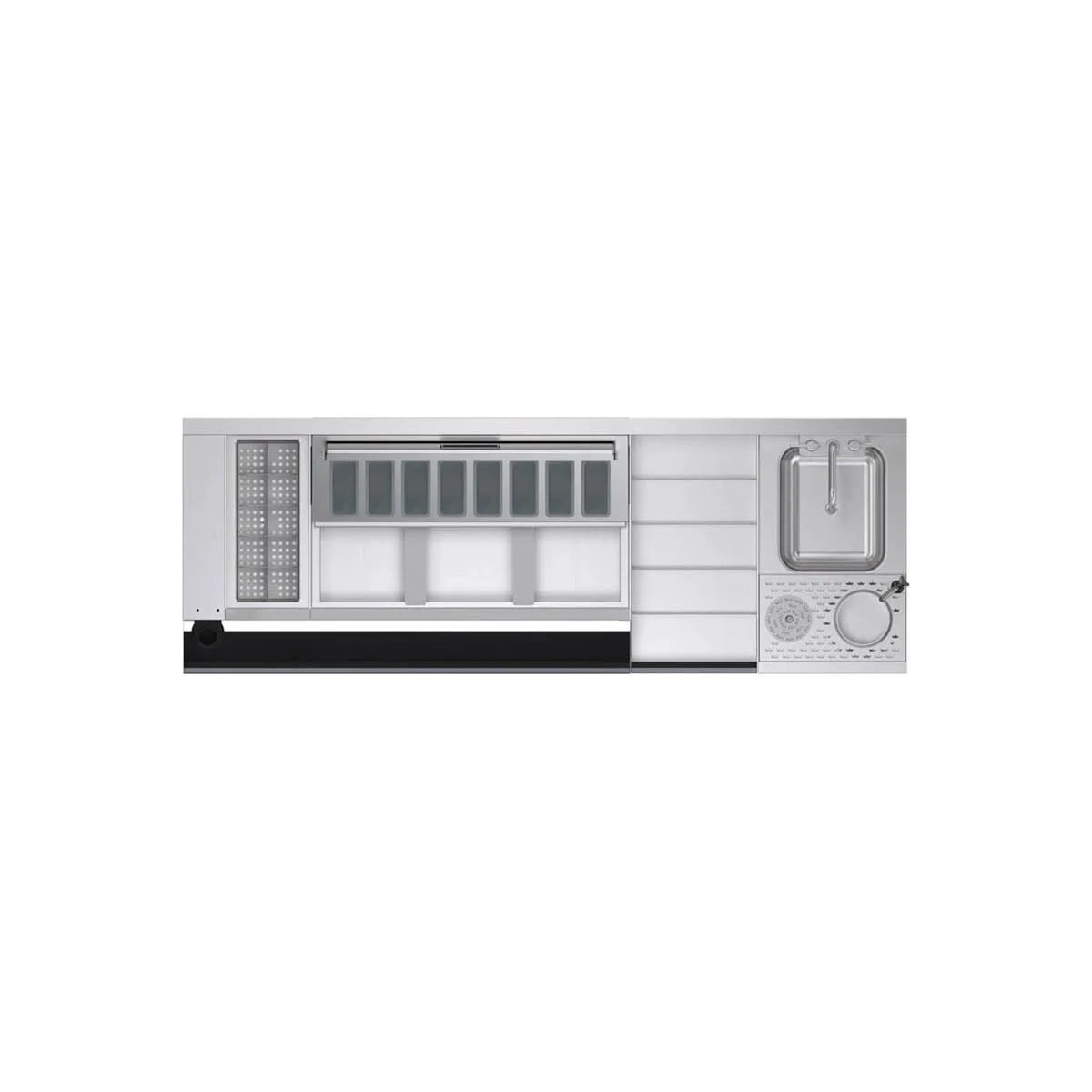Krowne KR24-MX68B-10 68" Blender Station Underbar Ice Bin/Cocktail Station w/ 10 Circuit - 92 lbs