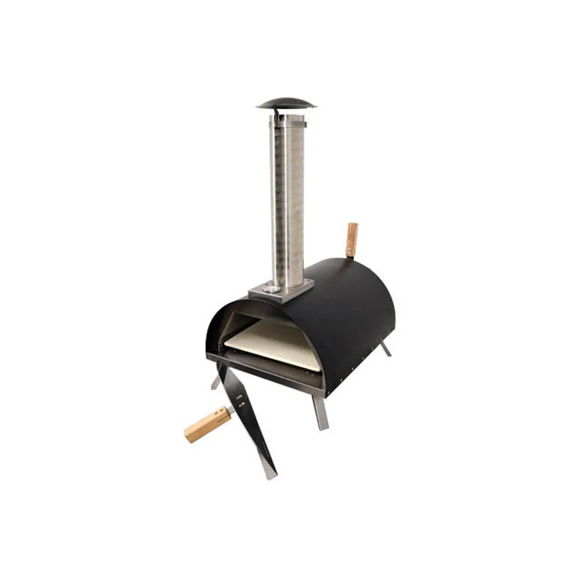 Omcan USA 44432 Wood / Coal / Gas Fired Pizza Oven w/ Black Cover, Steel Construction