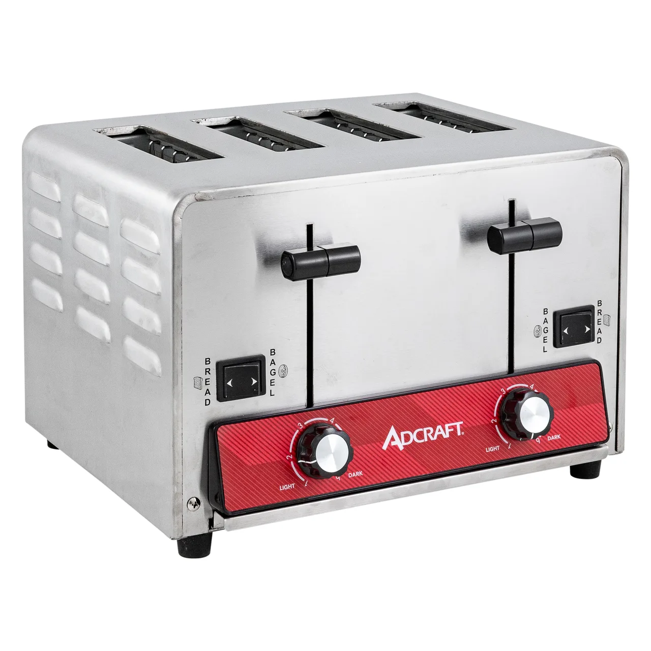 Adcraft PUT1800HD Heavy Duty 4‑Slice Commercial Pop‑Up Toaster, Stainless Steel, 1.8kW, 120V