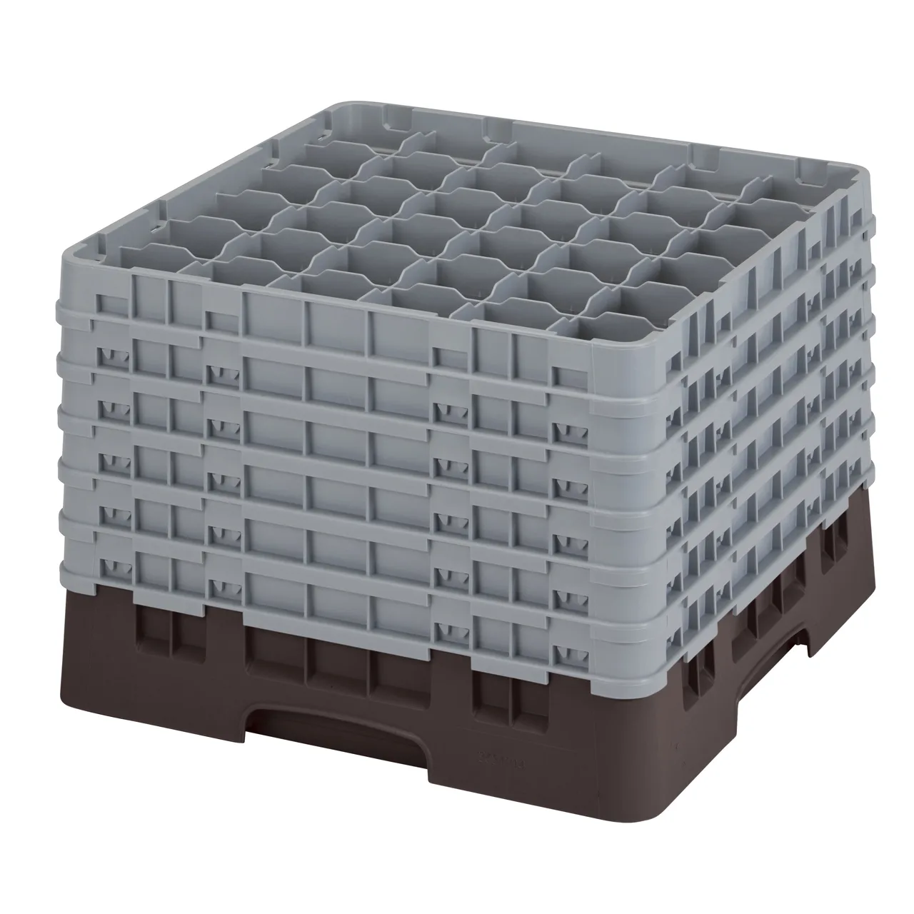 Cambro 36S1214167 Camrack Glass Rack, Full Size, Brown, 36 Compartments, 19-3/4" x 19-3/4", 2-7/8" Max Dia, HACCP