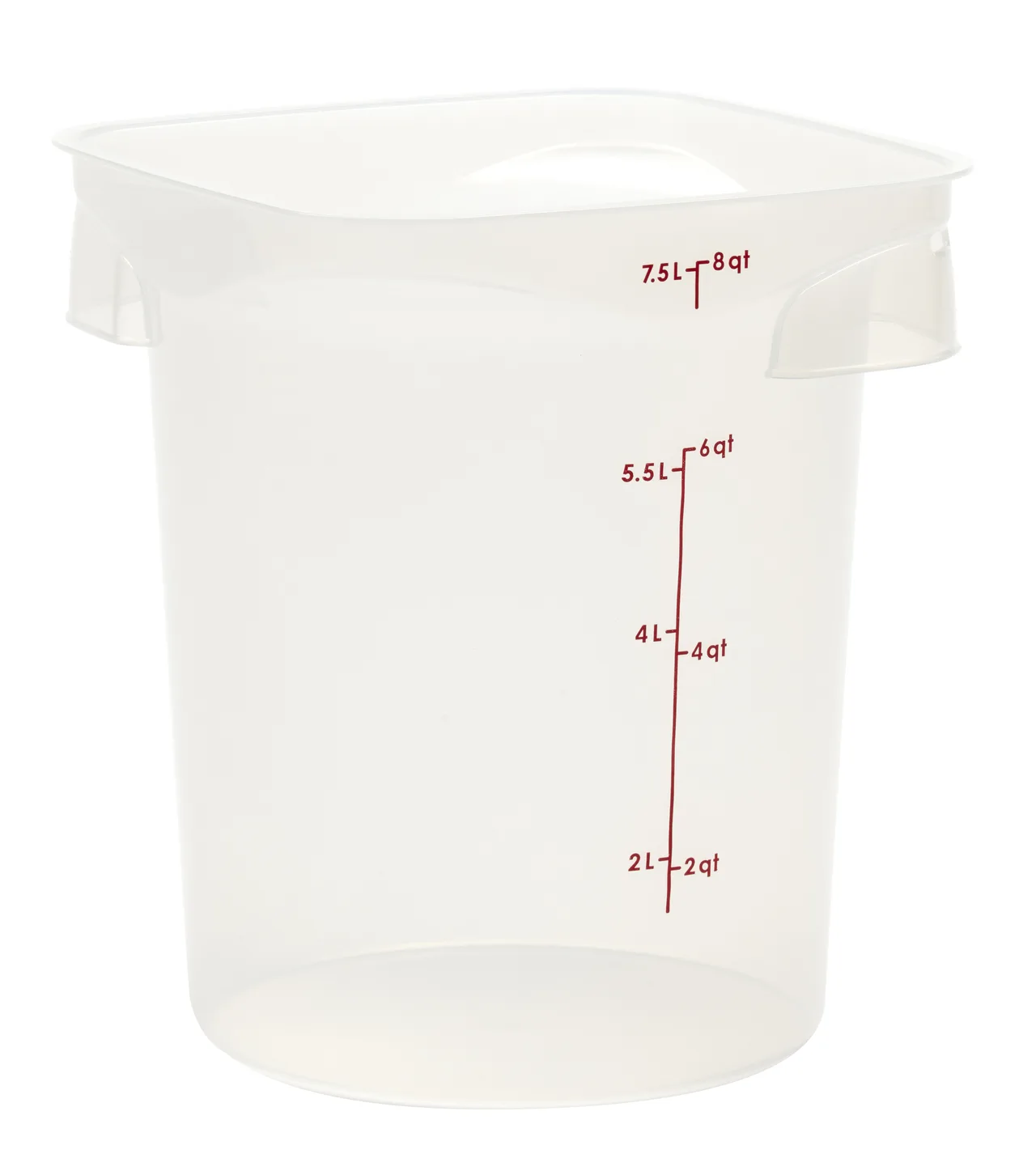 Cambro 8RFSPROPP190 CamRound 8-Quart Food Container, 9" L x 9" W x 10.4" H, Red PP, NSF