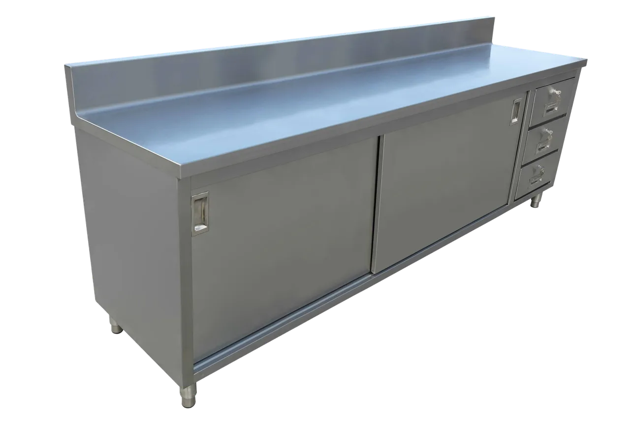 Omcan USA 43485 Cabinet Base Sliding Doors Work Table