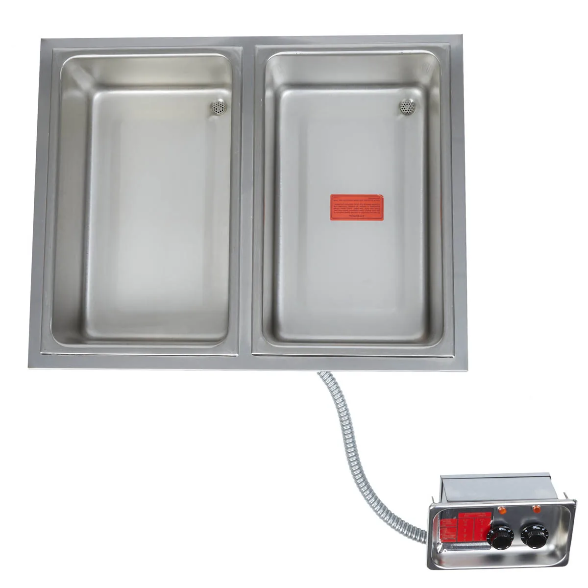 APW Wyott HFW-2DS 15" Electric Drop-In Hot Food Well Unit, Two 12" x 20" Wells, Insulated