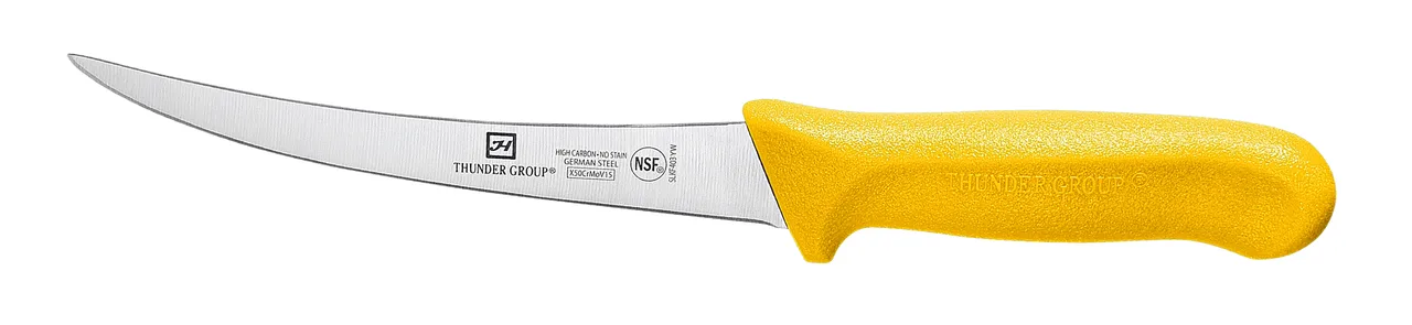 Thunder Group SLKF403YW Boning Knife, 6" Blade, Polypropylene Handles, German Steel, Yellow