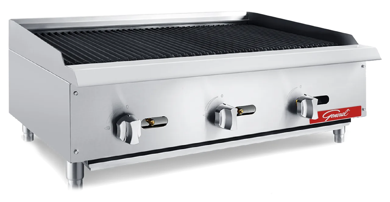 General GCCB-36LP 36" Countertop Gas Charbroiler with Manual Controls