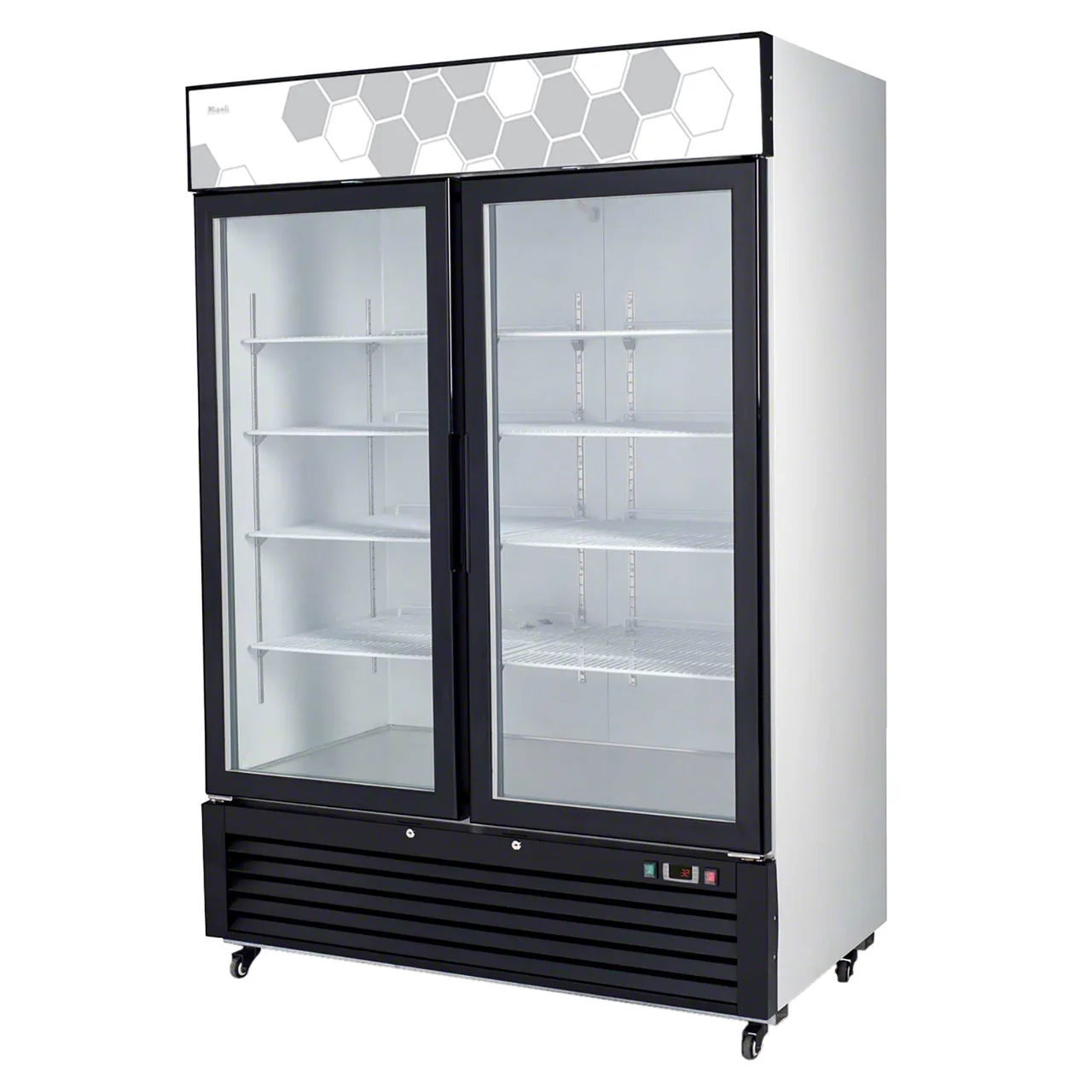 Migali C-49FM-HCE 54" 2 Glass Door Freezer Merchandiser in White, 49 cu. ft.