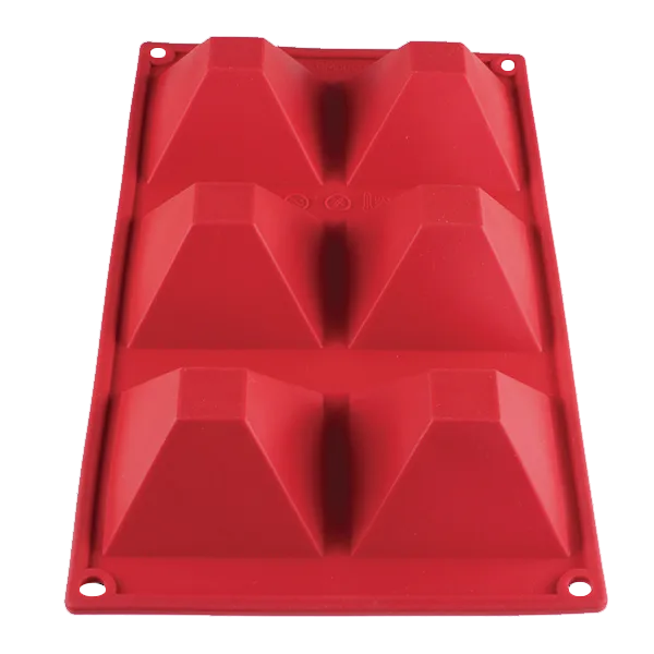 Thunder Group PLBM009S Baking Mold, 3 Oz. -40° - 550°F Temperature Range (6) Pyramid Cavities