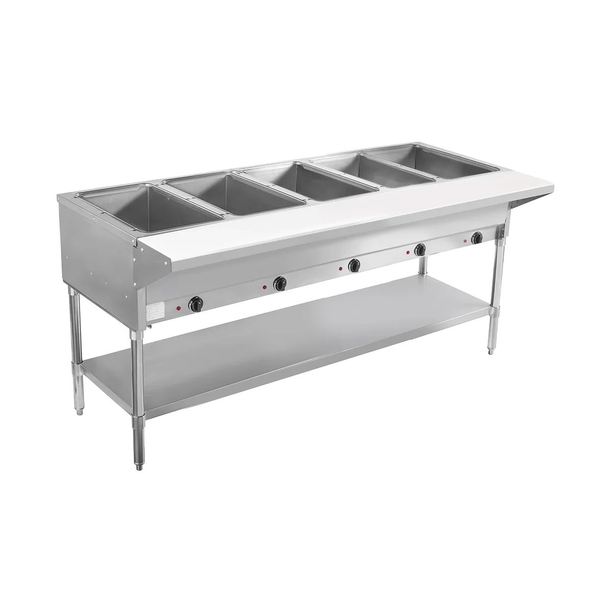 Bevles BVST-5-240 72" Electric Steam Table, (5) Open Pan Wells