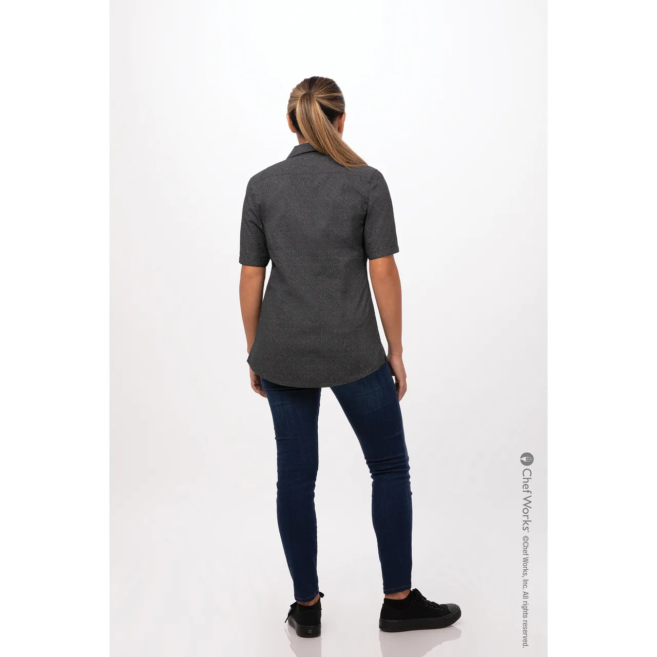 Chef Works SHC07W-BLK-XS Women's Charleston Cook Shirt, XSmall, Black, Poly/Cotton