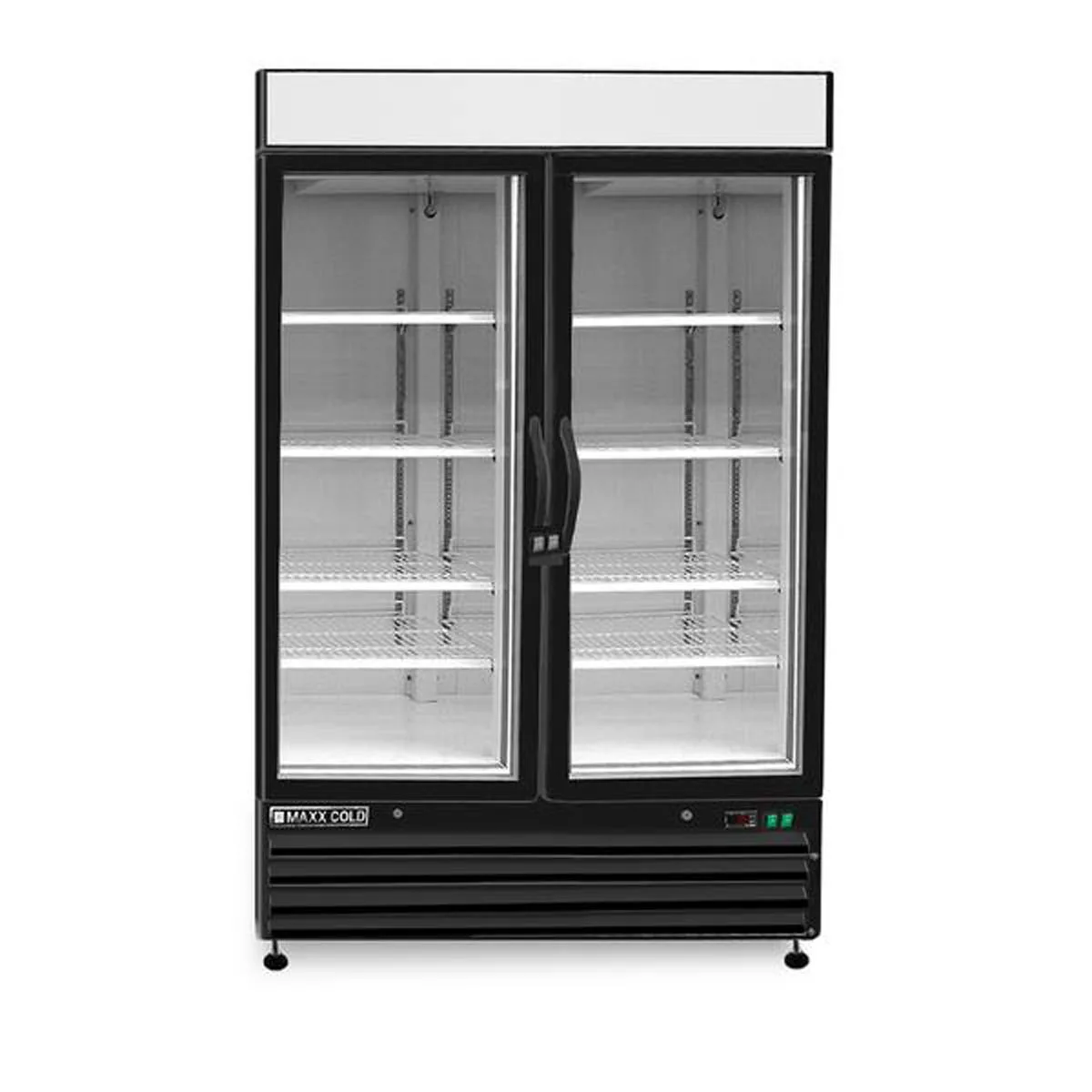 Maxx Cold MXM2-48RBHC 54" Merchandiser Refrigerator in Black w/ 2 Glass Door, 48 cu.ft. 