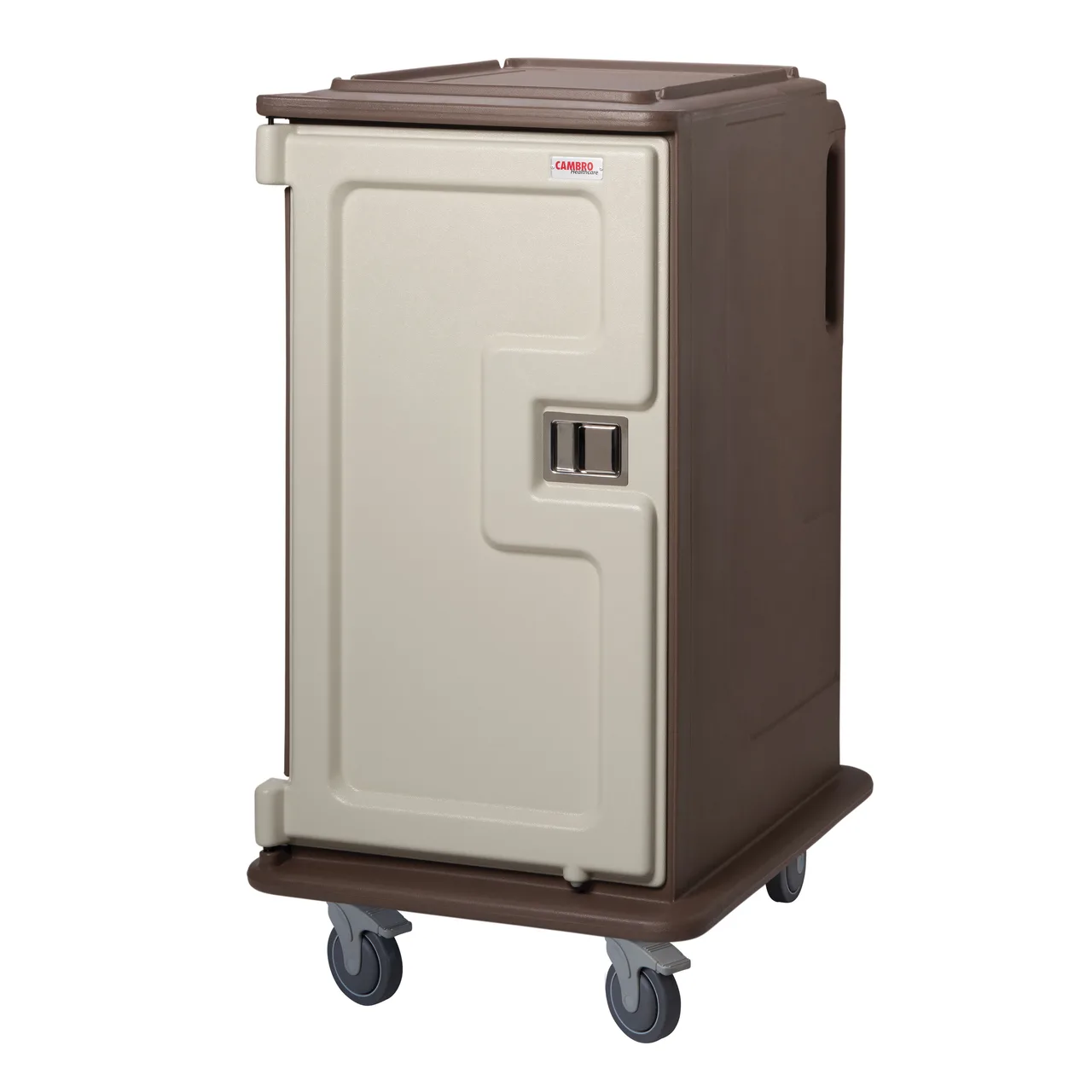 Cambro MDC1418T16194 Granite Sand 16 Tray Meal Delivery Cart w/ 2 Compartments