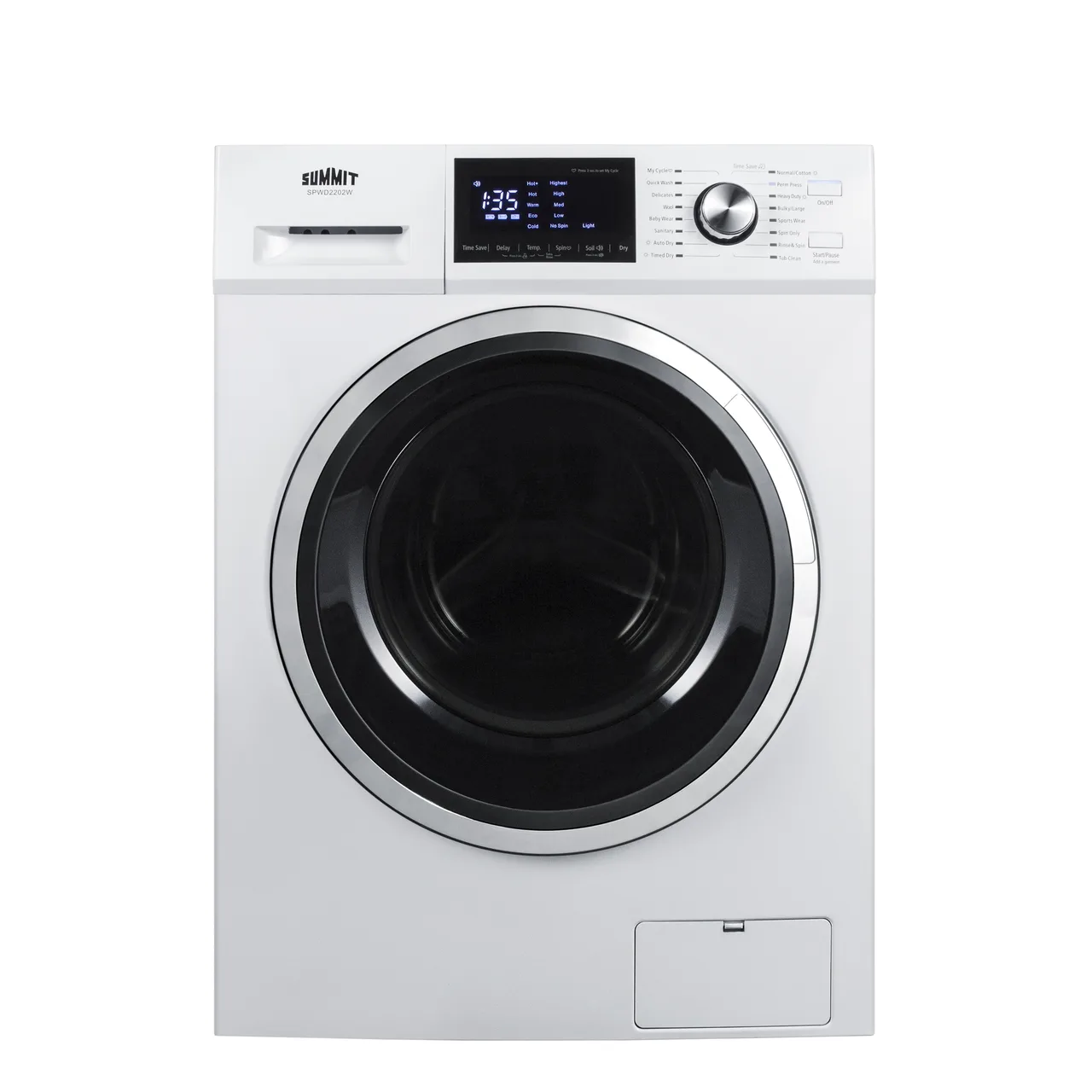 Summit SPWD2202W 24" Washer/Dryer Combo, front loading glass door, 2.7 cu.ft.