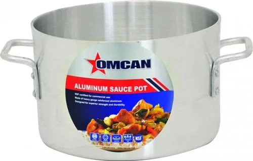 Omcan USA 43431 Sauce Pot – 40‑Qt Aluminum, Riveted Handles, No Lid, 36‑60 qt