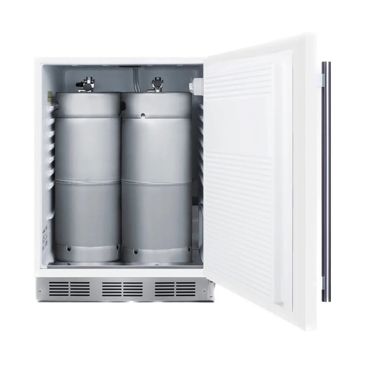 Summit SBC58WHBIADANK White 24" Kegerator, 2-1/6 Barrel, 32" Height, Light Tray, CO2, Defrost, ETL
