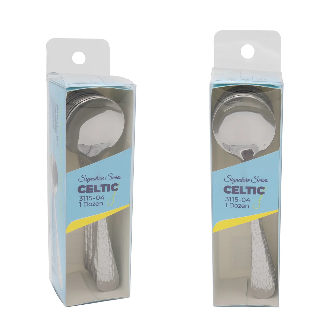 CAC China 3115-04 Celtic CPK Bouillon Spoon, 6" Heavy‑Duty, 18/0 Stainless Steel - 1 Dozen