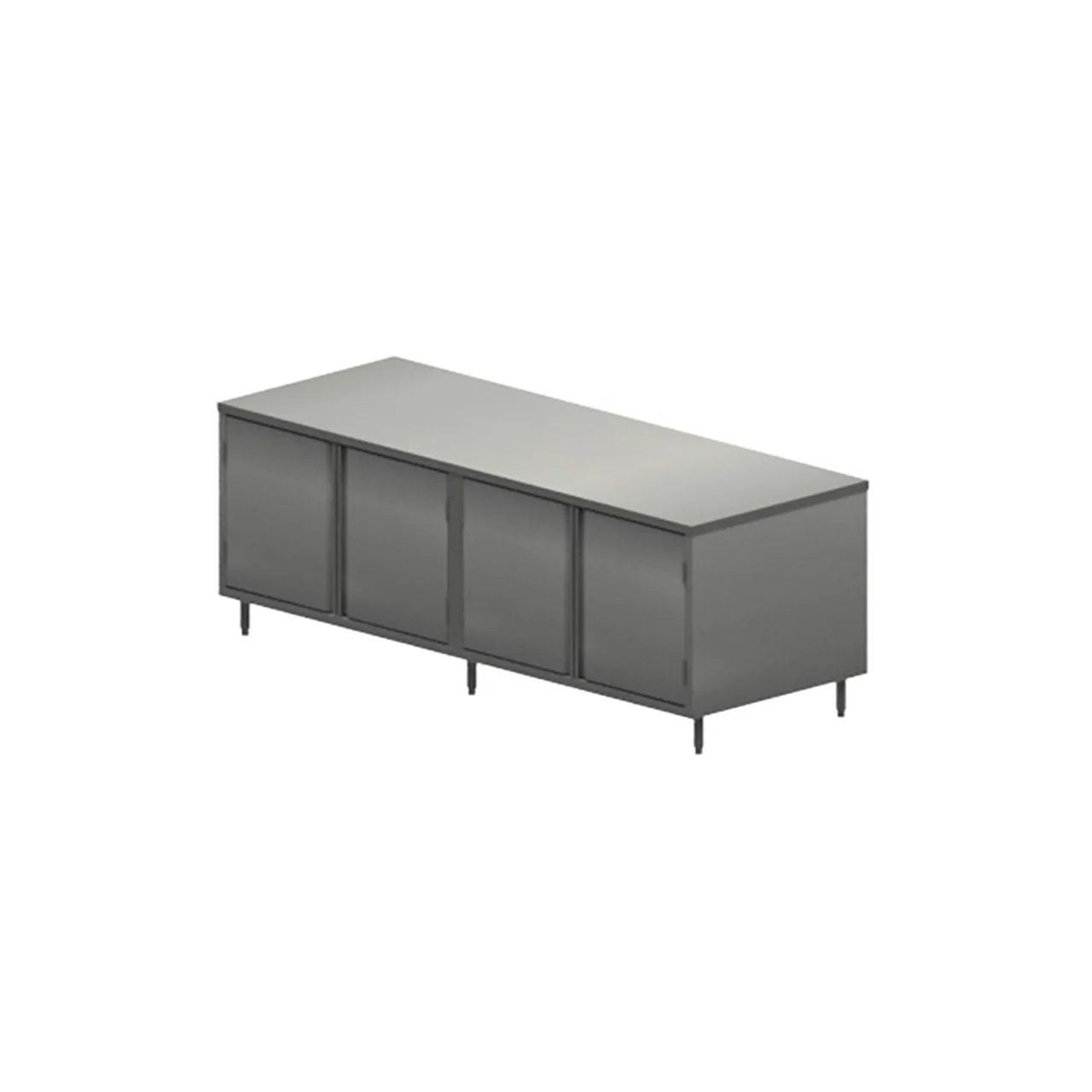 BK Resources CST-3084H2 84" Cabinet Base Dual Access Hinged Doors Work Table
