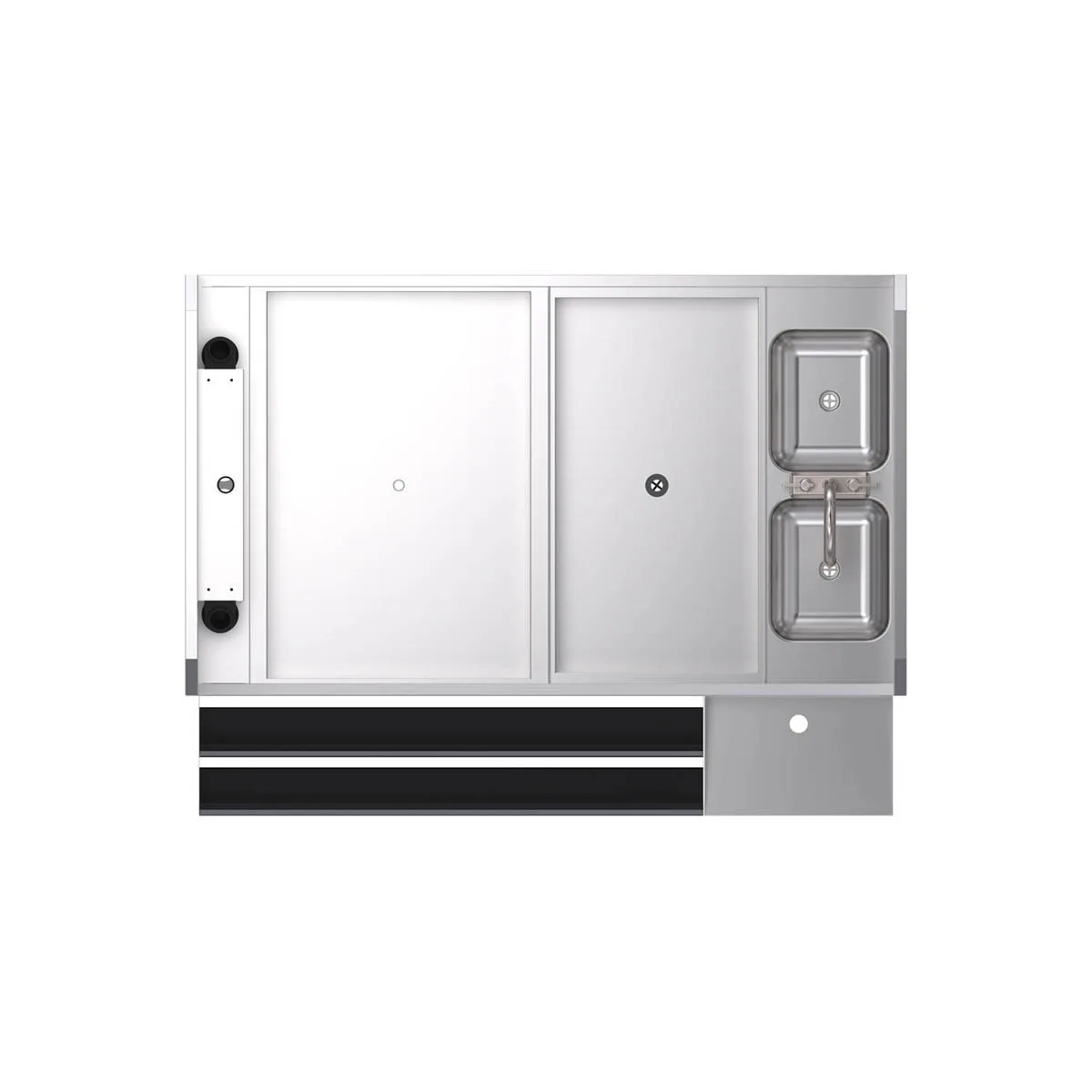 Krowne KRPT-60LP-10 60" Pass-Thru Combo Underbar Ice Bin/Cocktail Station w/ 10 Circuit - Left