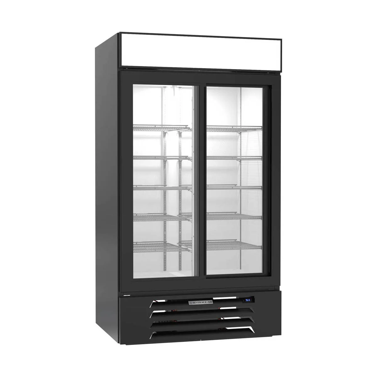 Beverage Air MMR38HC-1-B 43" Two Glass Door Merchandiser Refrigerator in Black, 35.87 cu. ft.