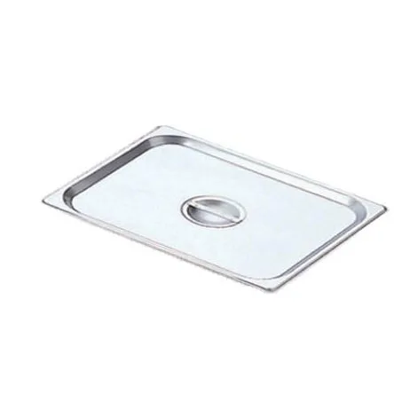 Omcan USA 80265 Steam Table Pan Cover – 1/2‑Size Solid Stainless Steel With Handle, No Hinge