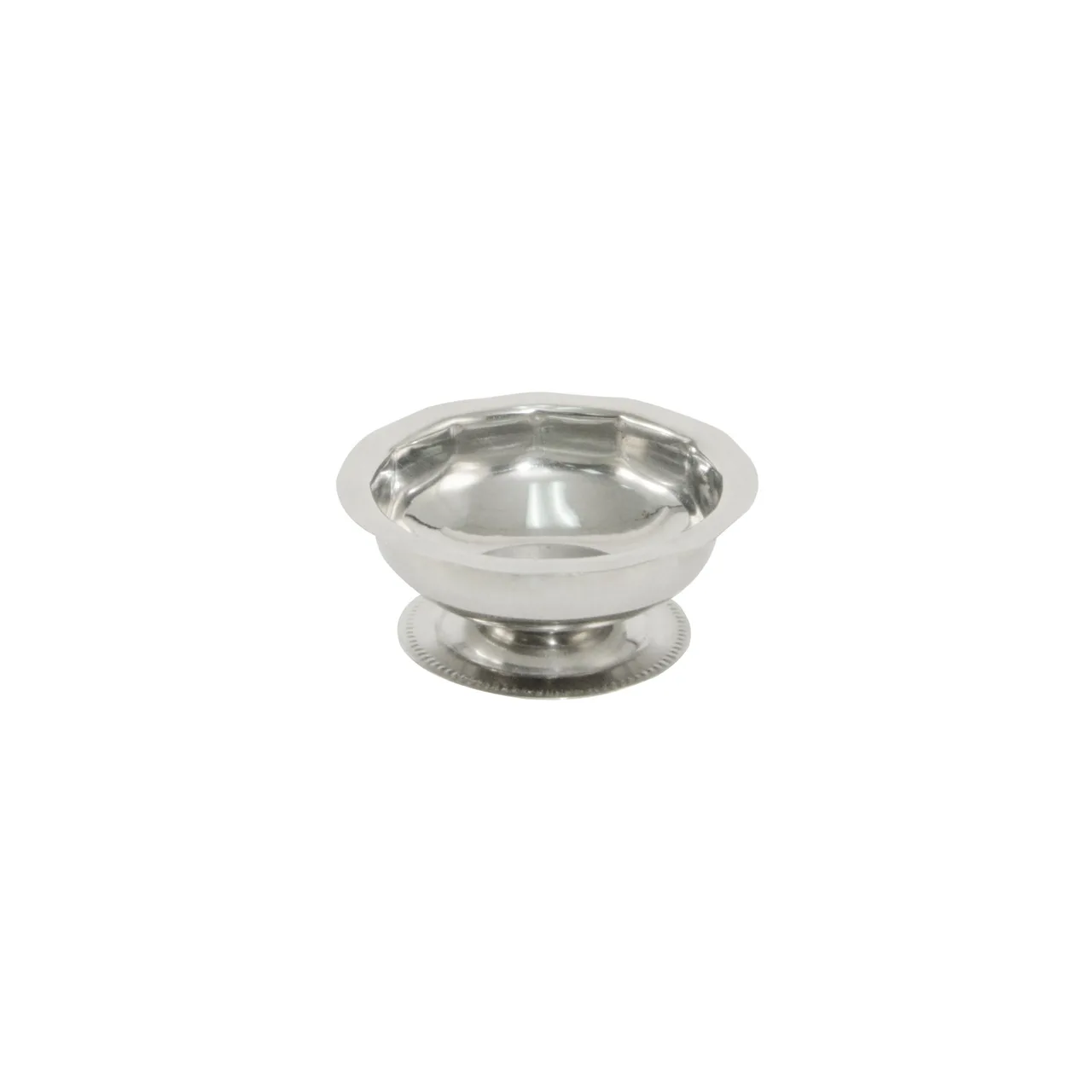 CAC China TTSD-50 - 5 oz Footed Sherbet Dish, Stainless Steel Bowl for Ice Cream and Sundae
