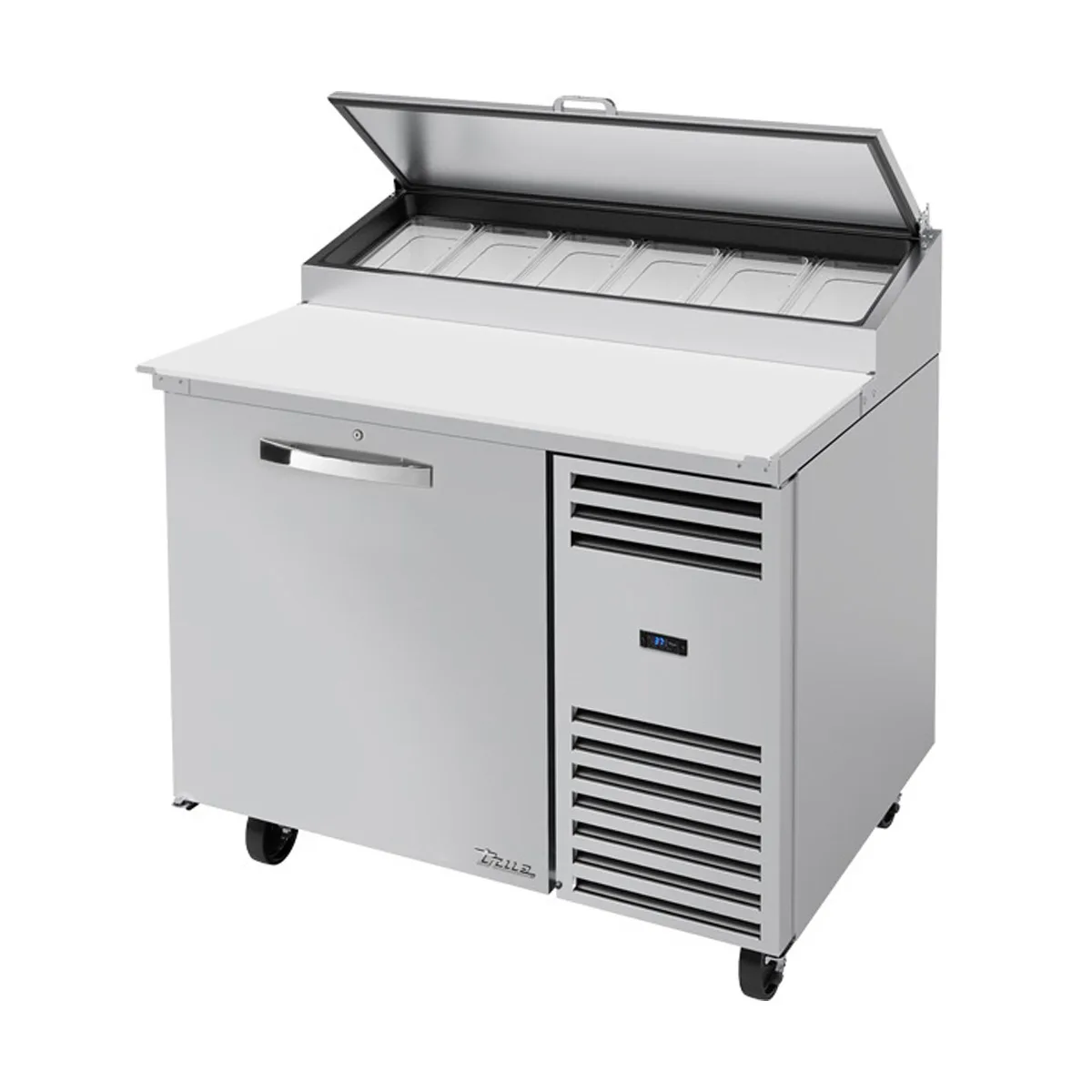 True TPP-AT-44-HC~SPEC3 44" Refrigerated Pizza Prep Table w/ 1 Door, (6) 1/3 Pans