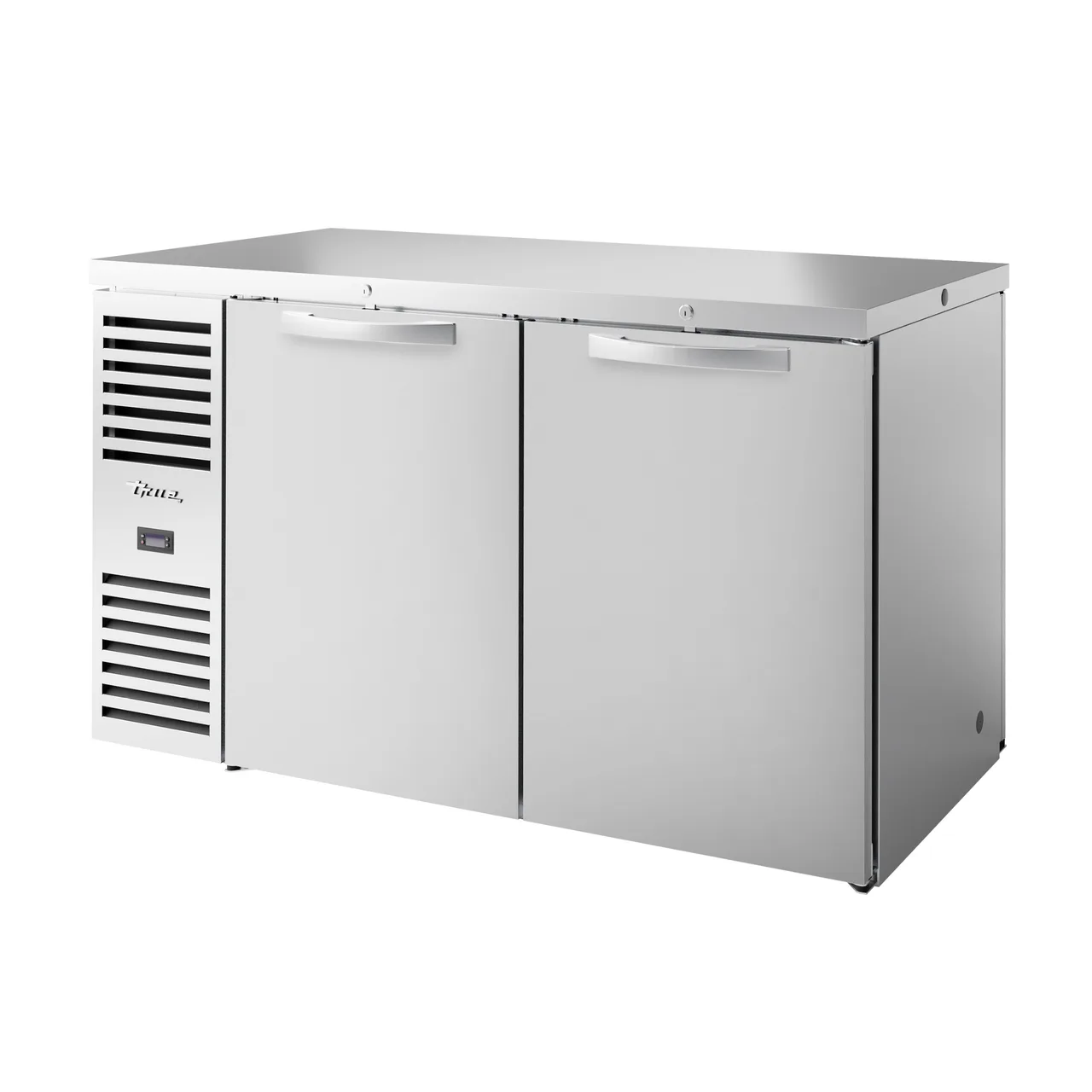 True TBR60-PTSZ1-L-S-SS-SS-1 60" 4 Solid Swing Door Pass-Thru Single Zone Refrigerator