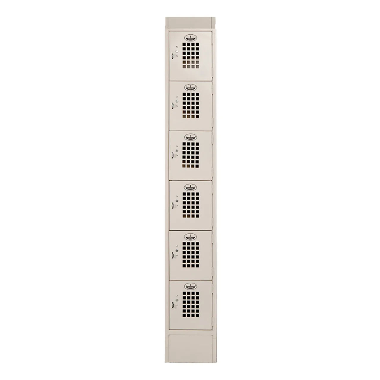 Winholt WL-66-18-ST Locker w/ 1 Column, 6 Lockers, Slanted Top - 18"D X 12"L X 83.9"H