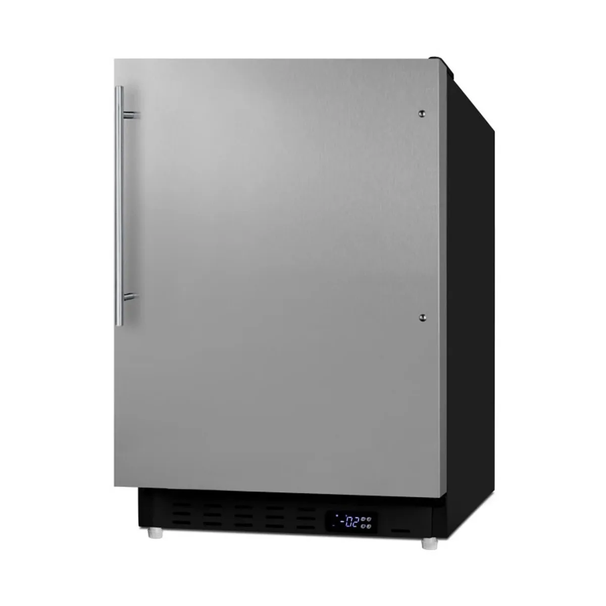 Summit ALFZ37BSSHV 20" Built-in or Freestanding Undercounter Freezer in Black, w/ Stainless Steel Door, 2.68 cu. ft.