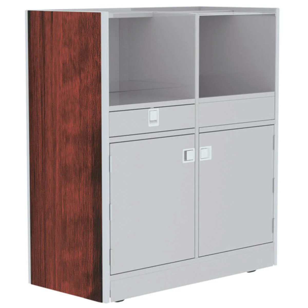 Lakeside 4608 Mobile Waitress Station, 48"W x 23"D x 55"H, Stainless Steel, Adjustable Shelves, Utility Drawers