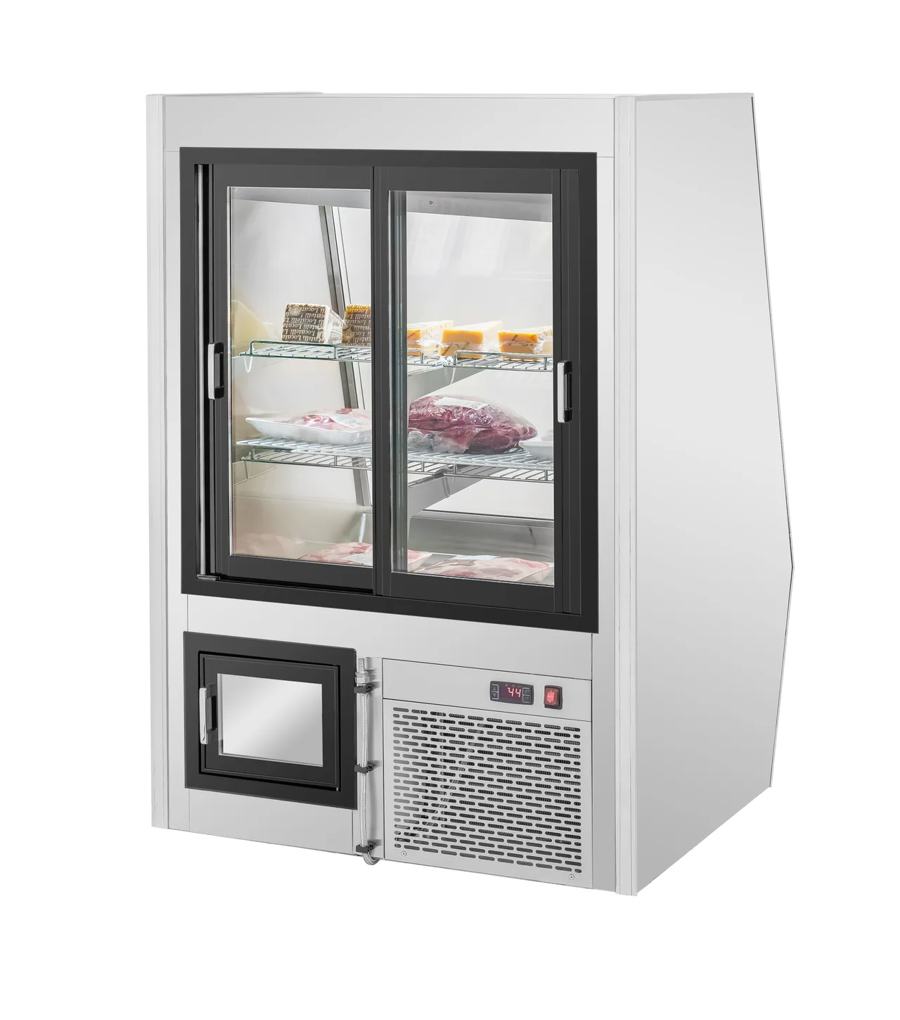 Migali C-DS-3 Deli Display Case 36.3"W x 55.4"H 16.5 Cu Ft Stainless Glass 2 Shelves LED Temp R290