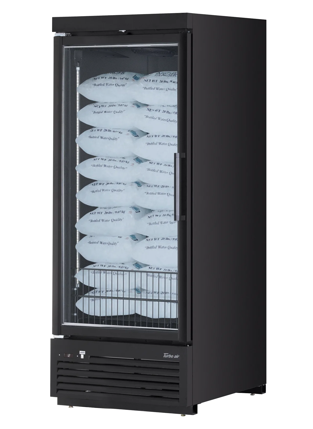 Turbo Air TJMI-30SDW(B)-N 37" Indoor Ice Merchandiser w/ Glass Door, Auto Defrost, 32 cu. ft.