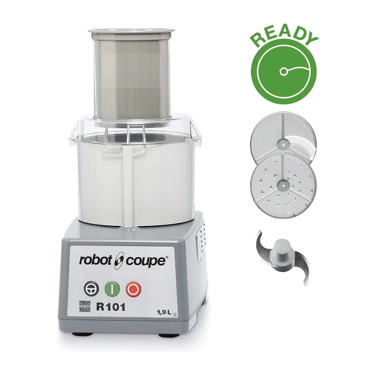 Robot Coupe R101P Combination Cutter / Slicer, 1.9L Polycarbonate Bowl, 3/4 HP