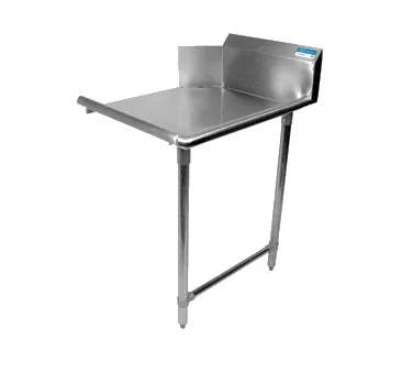 BK Resources BKCDT-36-R-SS 36" Clean Straight Dishtable w/ Right Table, 10" Backsplash, Steel Legs