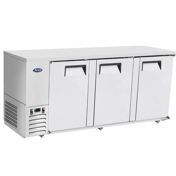 Atosa USA MBB90GR 89" Three Section Back Bar Cooler with Solid Door, 30.1 cu. ft.