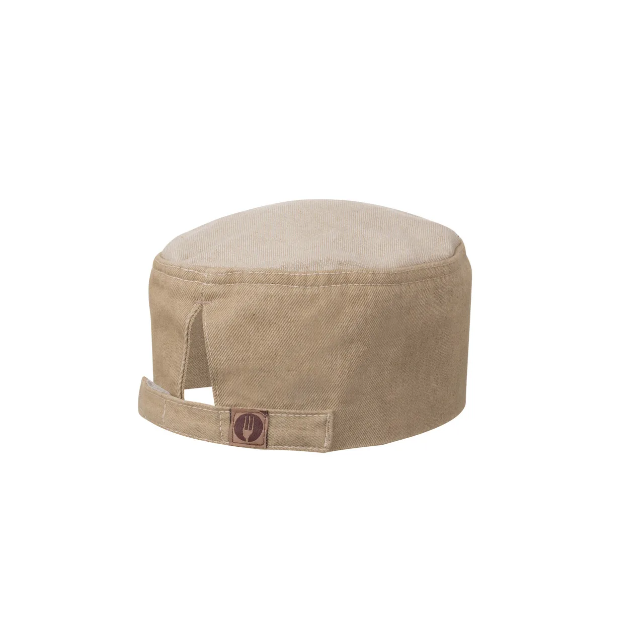 Chef Works HBCD013-NAT-0 Natural Cotton Beanie, One Size, Adjustable Velcro Closure - 1/Case