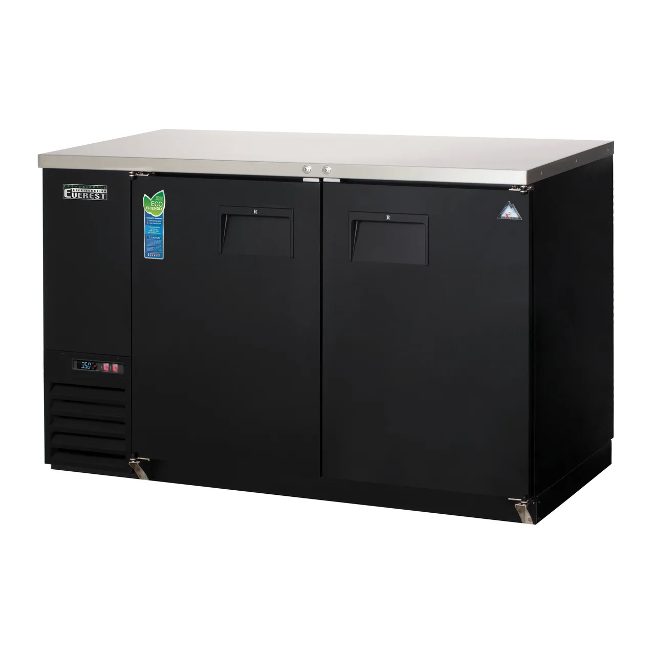 Everest EBB59-24 57" Two Section Back Bar Cooler with Solid Door, 17.0 cu. ft.
