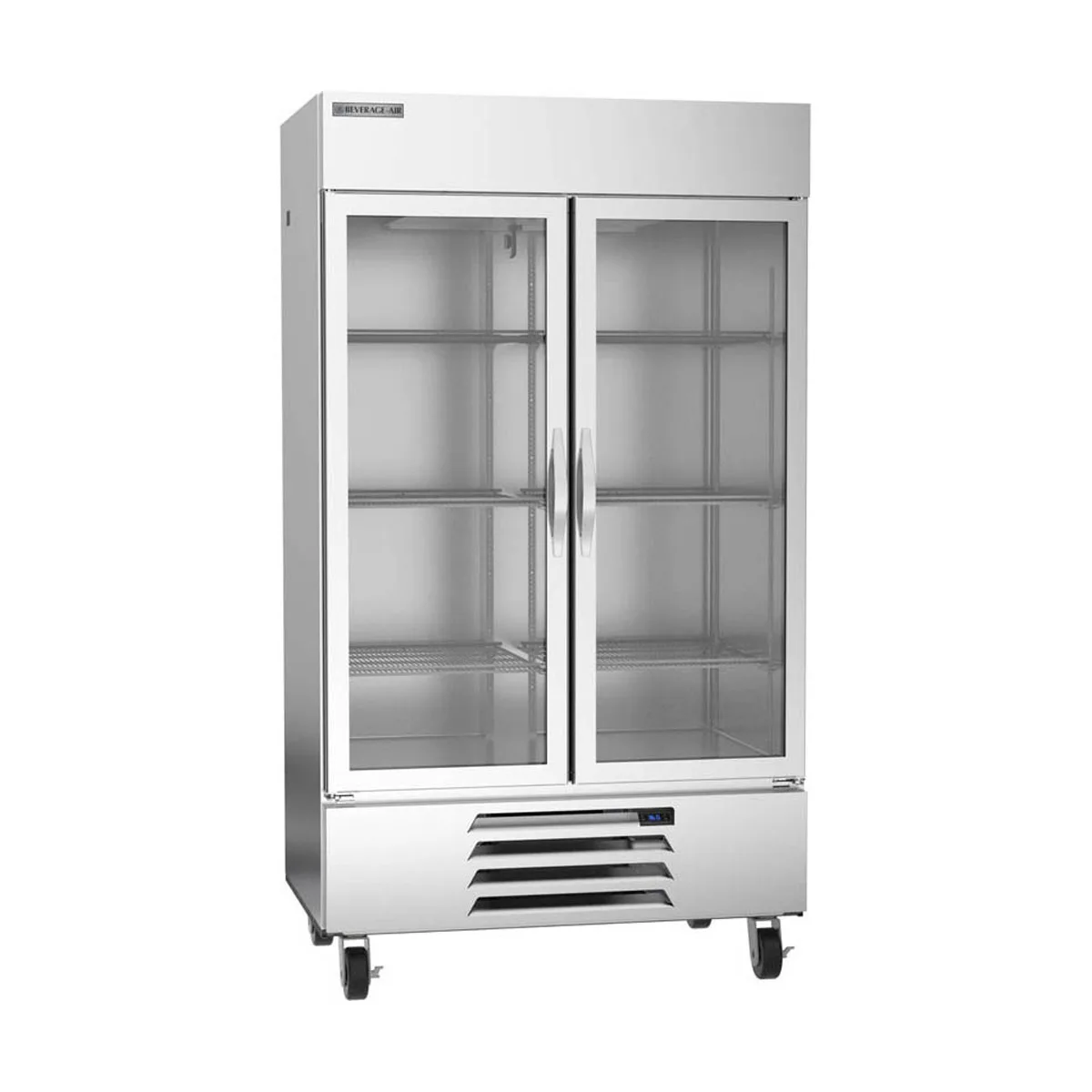 Beverage Air HBR44HC-1-G 47" 2-Section Reach-In Refrigerator w/ 2 Glass Full Doors, Bottom Mount, 1/3 hp, 40 cu. ft.