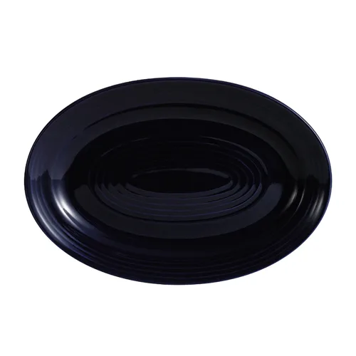 CAC China TG-34-CBU Tango Platter, 9-5/8"L x 6-1/2"W x 1"H, Oval Embossed Blue Porcelain – 1 Dozen