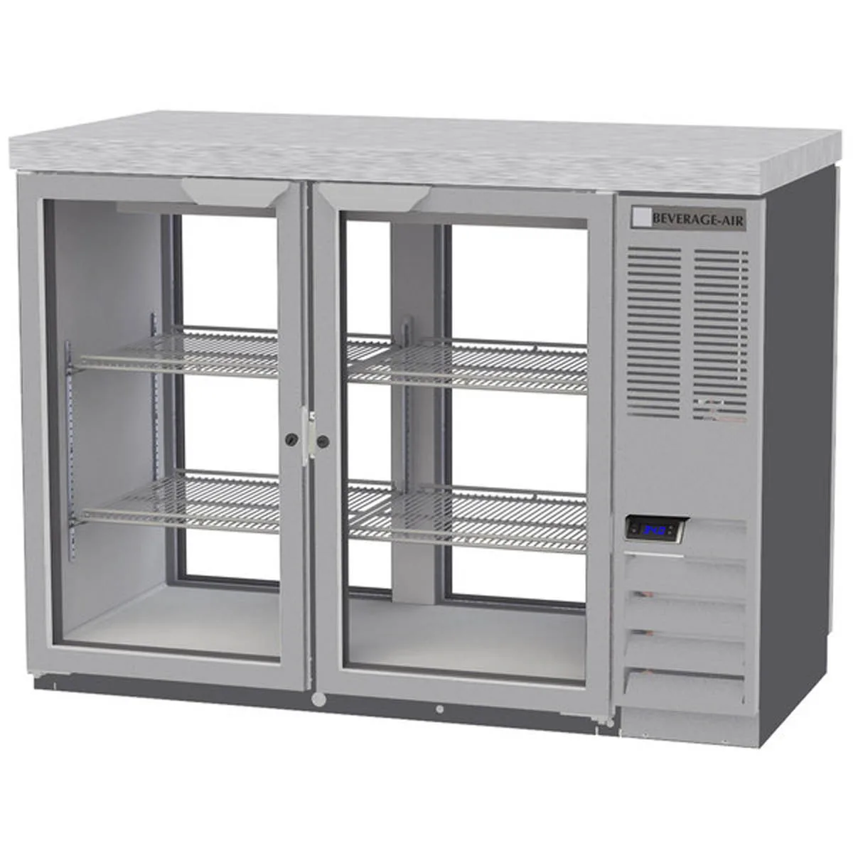 Beverage Air BB48HC-1-G-PT-S-27 48" Pass-Thru Glass Door Back Bar Refrigerator