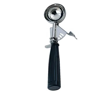 Omcan USA 34847 Ice Cream Scoop, 1-1.8 Oz, Thumb-Press, Stainless Steel with Black Plastic Handle